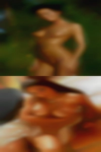 Horny female naked enjoys sex.